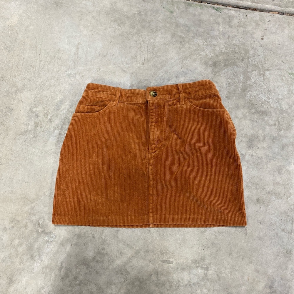 Orange Corduroy Skirt